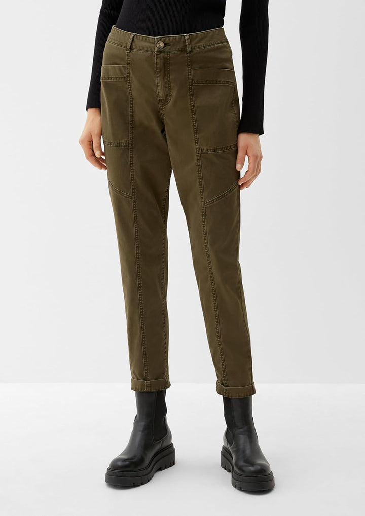 S. Oliver Damen Jeans Hose Comfort Chino Gabardinestretch Olive 32W / 28L 7946, 32W / 28L 7946