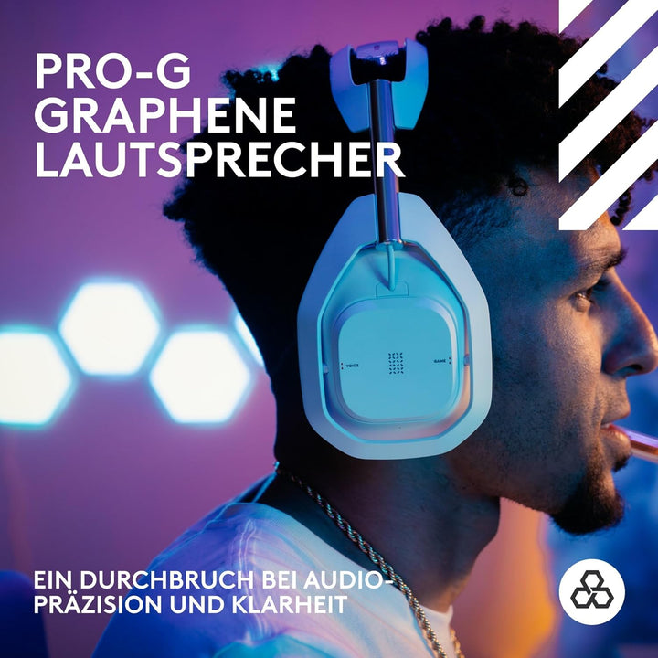 Logitech G Astro A50 X LIGHTSPEED, Kabelloses Gaming-Headset + Basisstation – PRO-G GRAPHENE, PLAYSY
