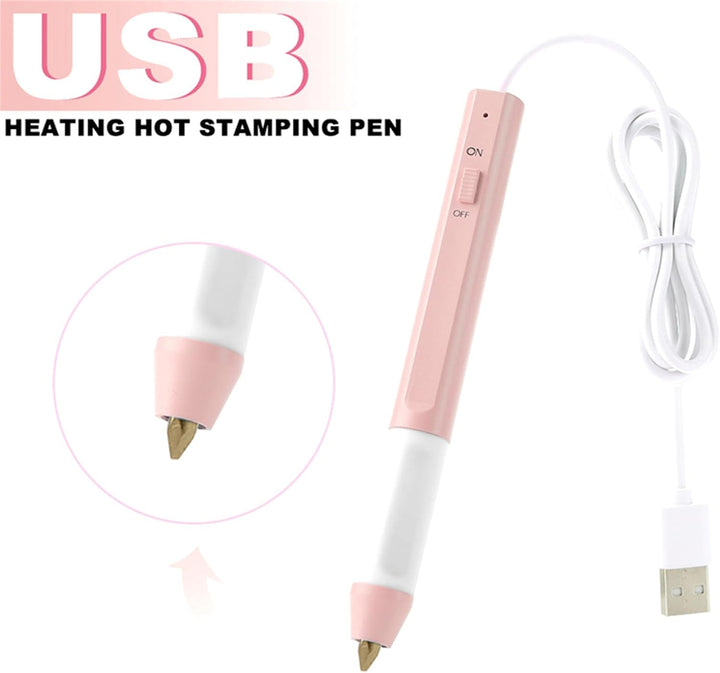 Briartw Heissfolienstift – Bastelstift-Werkzeug mit Kalligraphie-Spitze 2,5 x 0,35 mm & goldener Gli