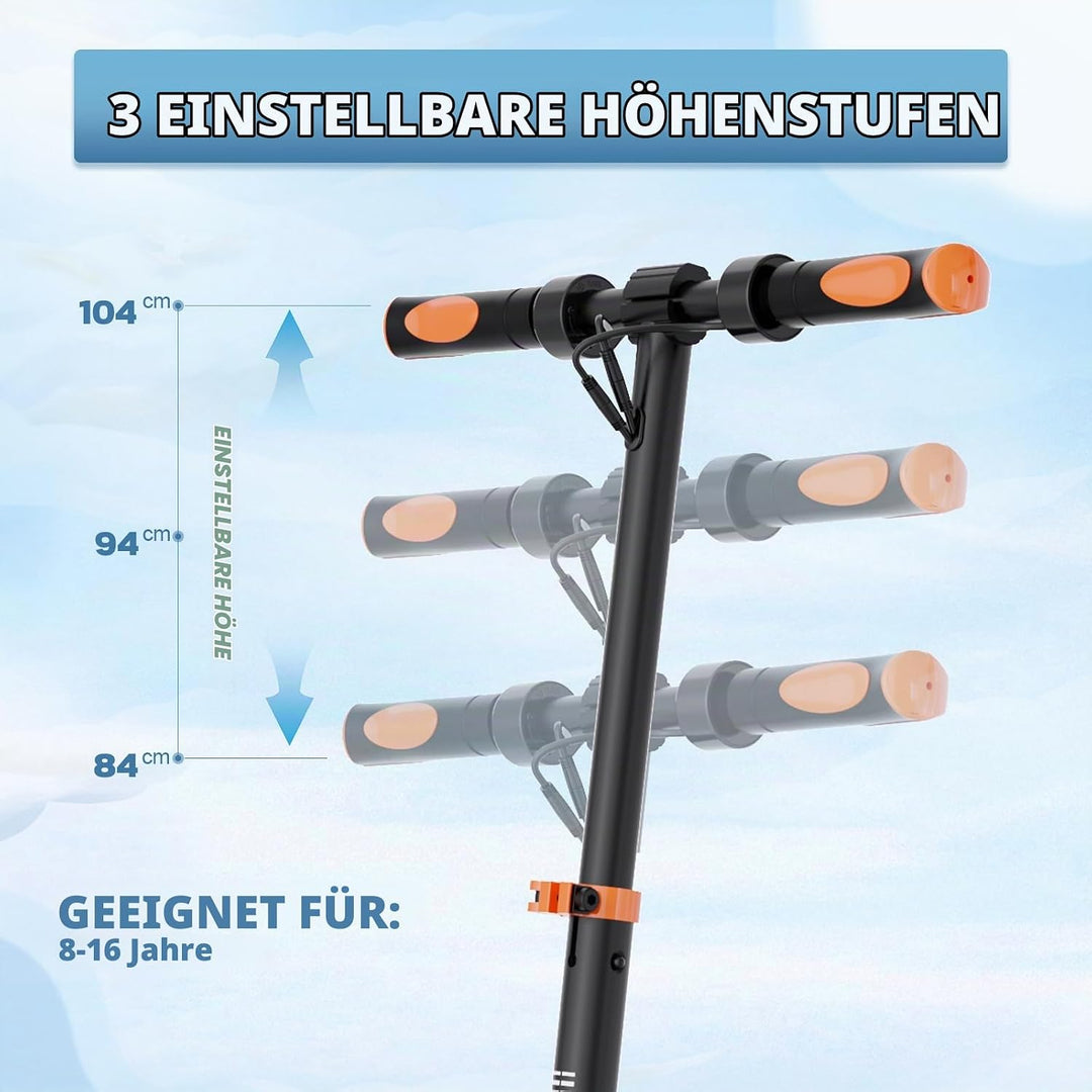 RCB R15 Elektroroller Kinder ab 8-12-16 Jahre, Faltbarer E Scooter, Max 20km/h, Reichweite 16KM, Nur