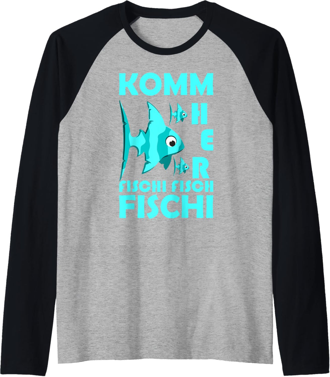 Angeln Kleidung Herren Angel - Komm her Fischi Raglan