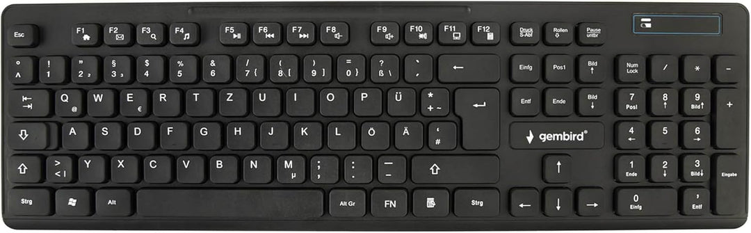 Energenie Kabelloses Desktop-Set – 2,4 GHz Tastatur & Maus, Vollformat QWERTZ-Tastatur, 4-Tasten opt