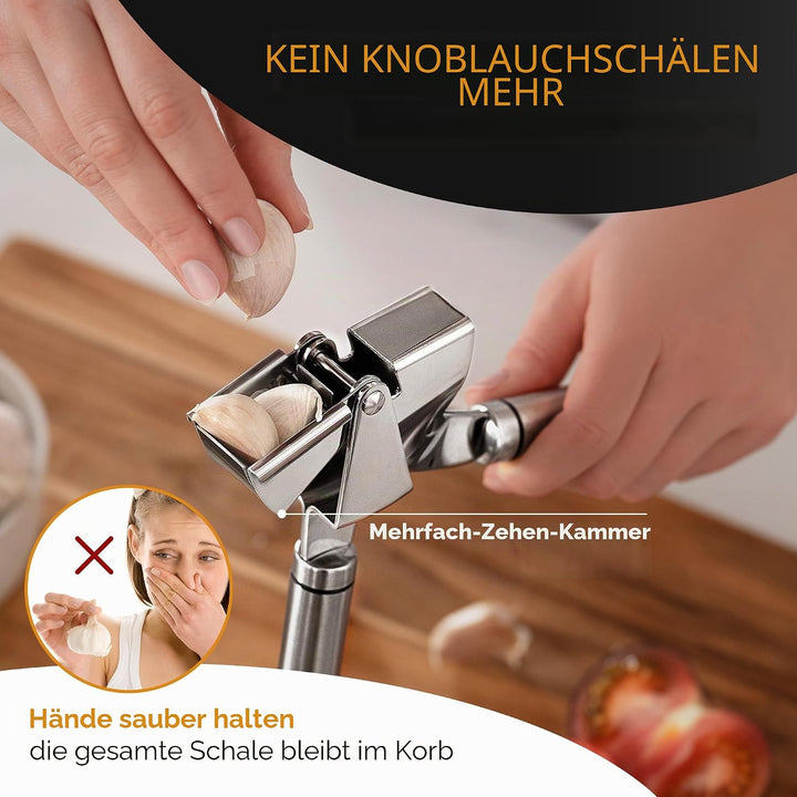 ORBLUE Knoblauchpresse Edelstahl – Premium Knoblauchpresse & Knoblauchreibe aus Edelstahl – Garlic P