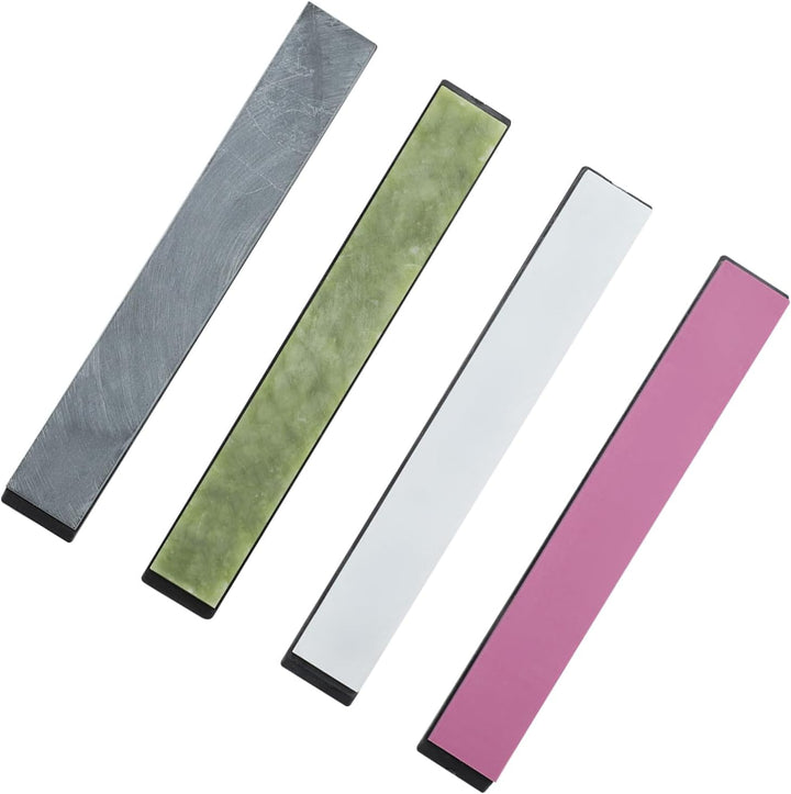 4pcs Schleifstein Set Küchenmesserschärfer 3000/5000/8000/10000 Grits Bunter Schleifstein mit Basis