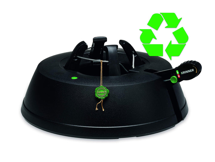 KRINNER Recycling Weihnachtsbaum Christbaumständer Green Line M Schwarz 36cm inkl. Fusspedal-und Ein