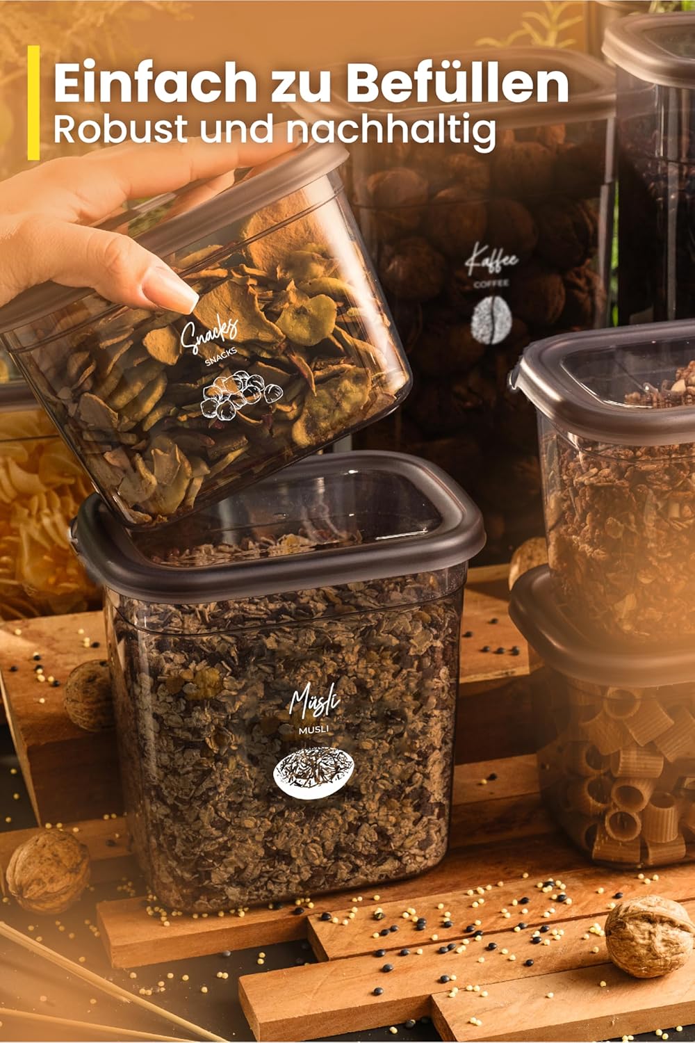 Viwares luftdichte Vorratsdosen mit Deckel | 12er Vorratsbehälter Set | BPA-FREI | Zur Müsli Mehl un
