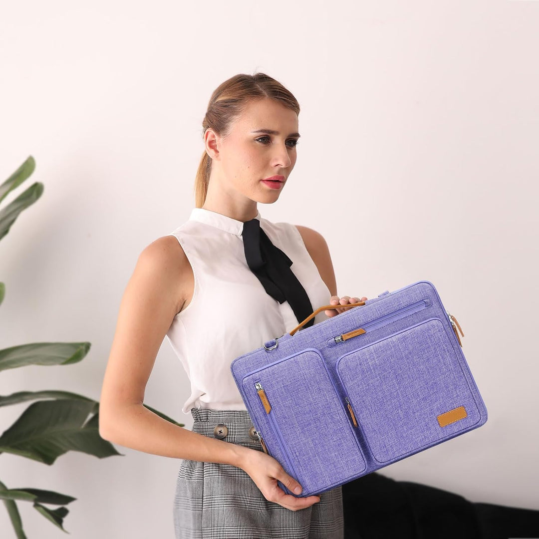 MOSISO 360 Laptoptasche, Wasserdicht Laptop Schultertasche, Stossfest Umhängetasche mit 4 Reissversc