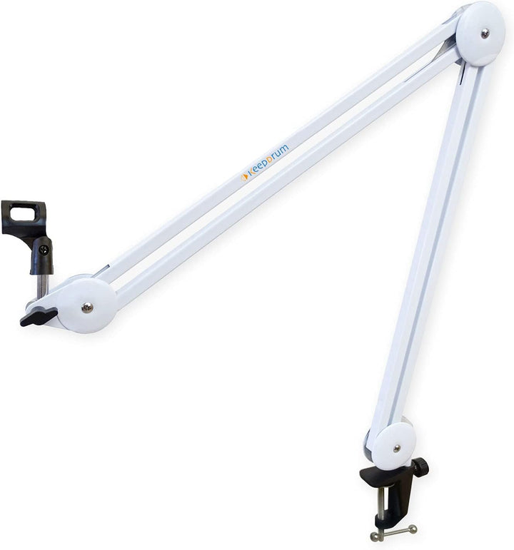 keepdrum MS138 WH Tisch-Mikrofonarm Podcast-Mikrofonstativ Weiss MS138 Gelenkarm Weiss, MS138 Gelenk