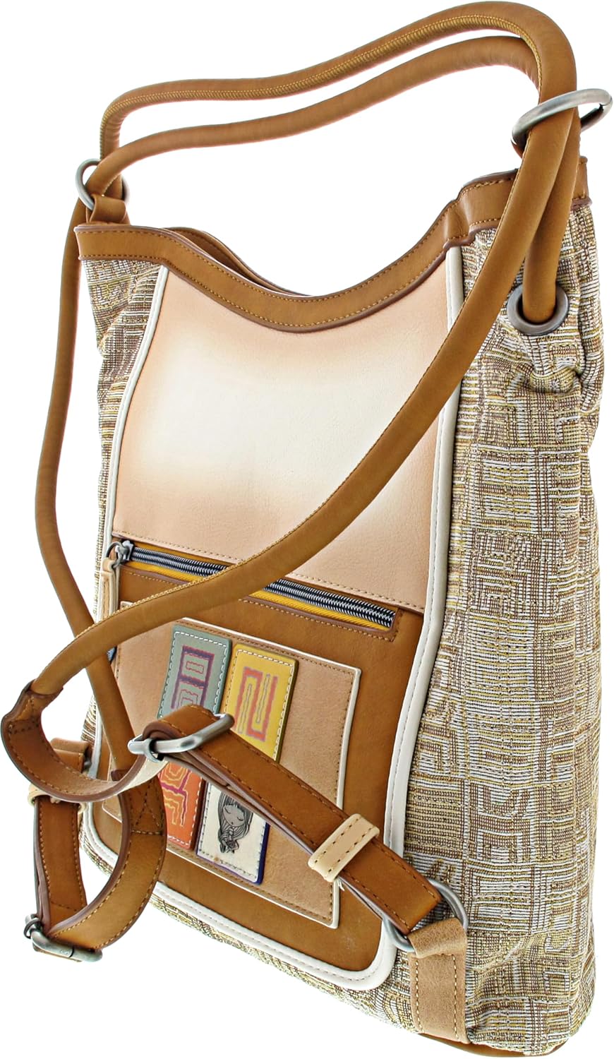 Anekke Damen Schultertasche in Rucksack Umwandelbar, bunt