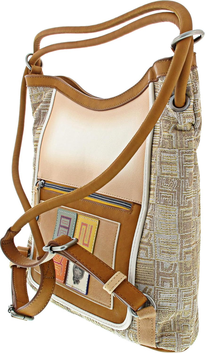 Anekke Damen Schultertasche in Rucksack Umwandelbar, bunt