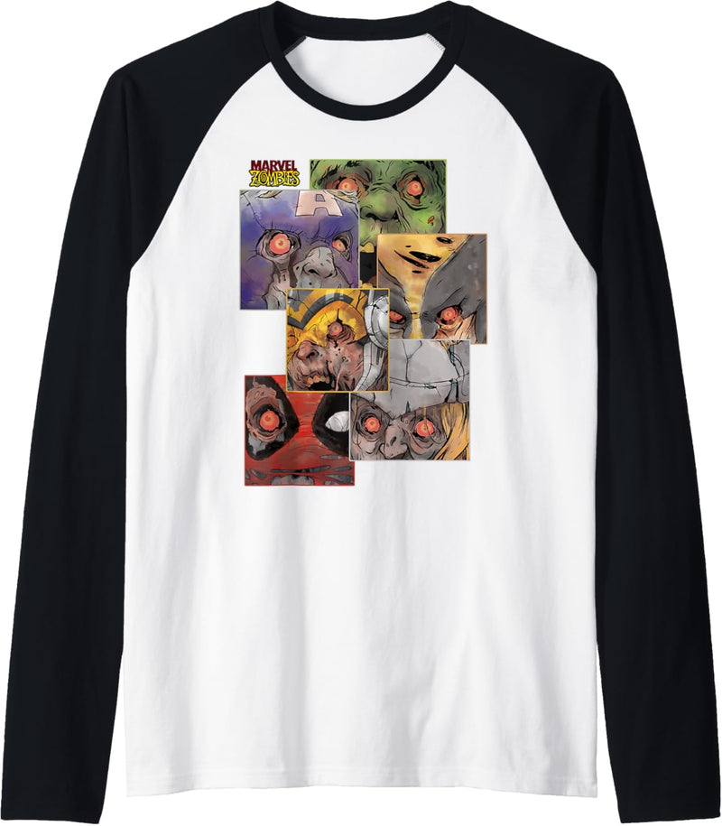 Marvel Zombies Group Shot Zombie Faces Raglan