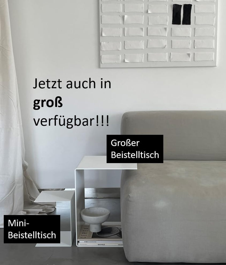 Mini Beistelltisch | Couchtisch | Metall | 26 cm x 20,5 x 20,5 cm | schwarz | Indoor &amp; Outdoor | Mad