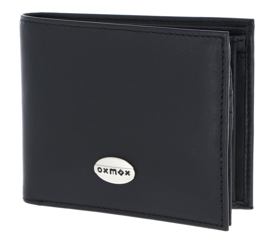 Oxmox Leather Querscheinbörse 12 cm black Schwarz, Schwarz