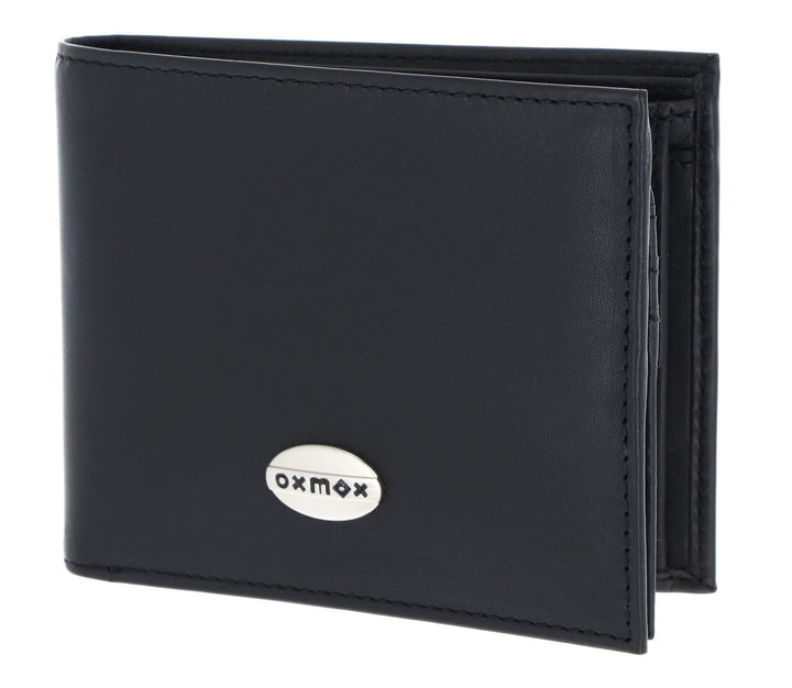 Oxmox Leather Querscheinbörse 12 cm black Schwarz, Schwarz