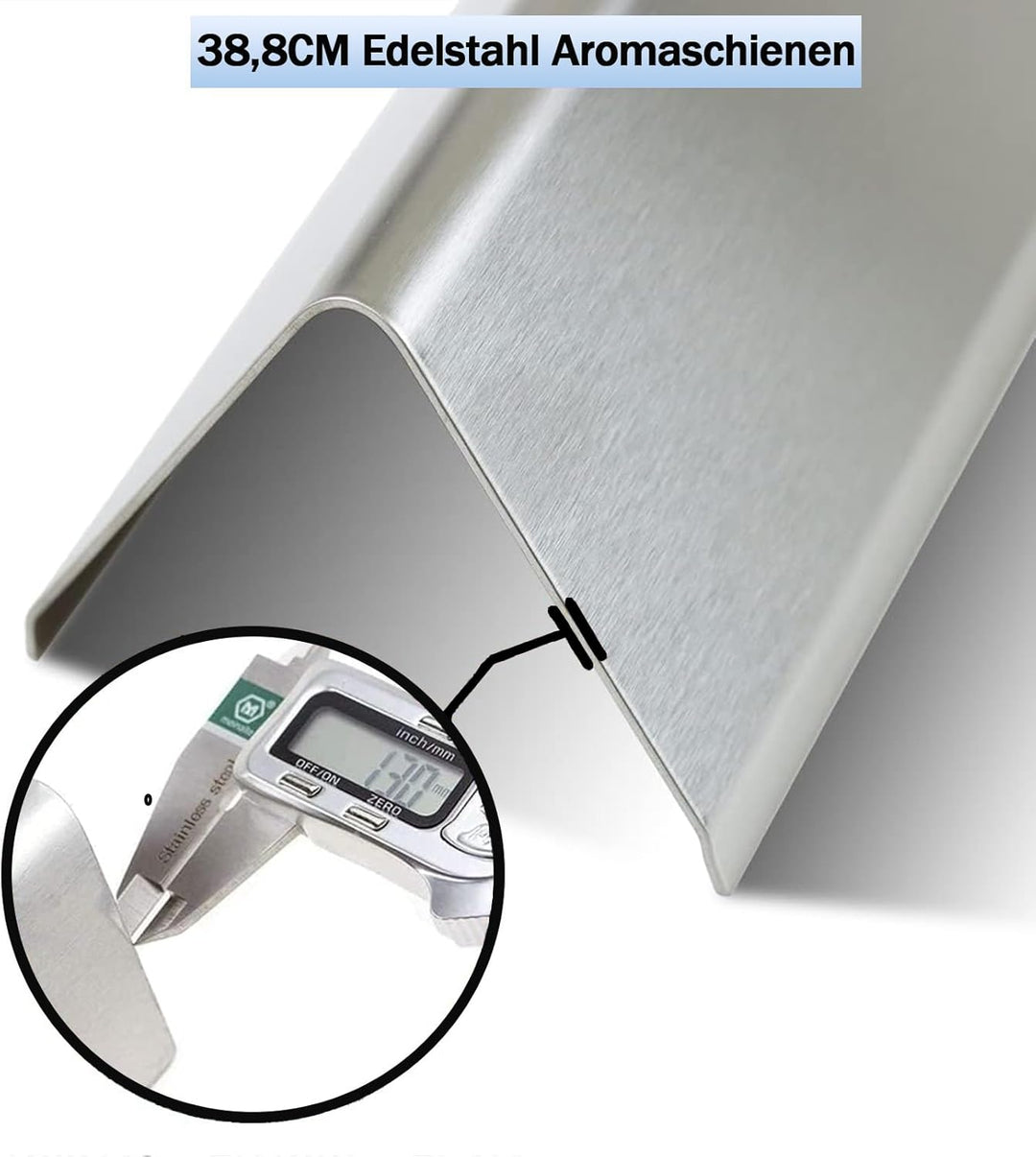 7636 Edelstahl Flavorizer Bars für Weber Spirit 300 Grill, 38,8CM Aromaschienen für Weber Spirit E31