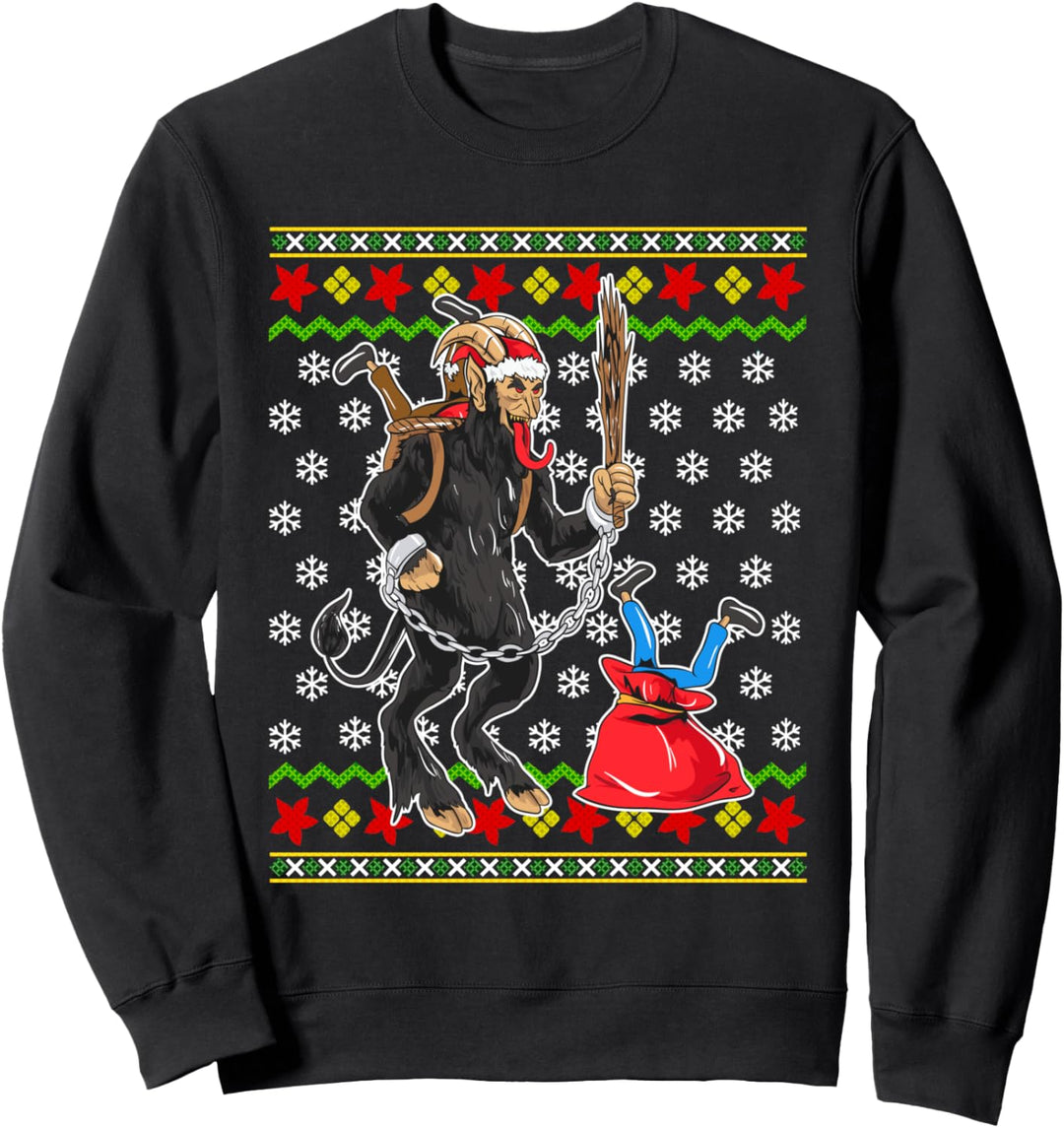 Hässlicher Weihnachtspullover Sweatshirt Krampus Horror Sweatshirt