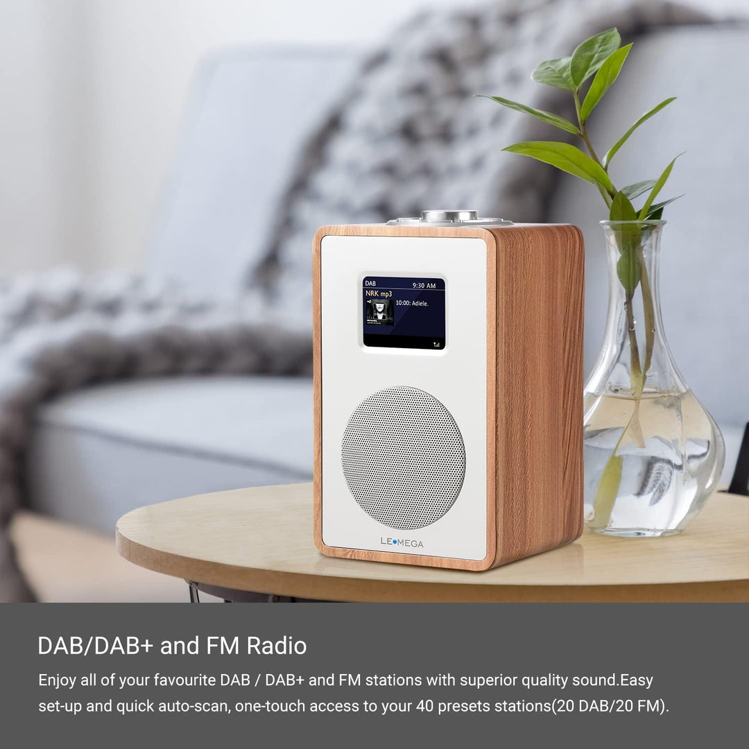 LEMEGA CR4 DAB/DAB+ und UKW Digitalradio,Bluetooth Lautsprecher, DAB Radio,Doppelwecker,Küchen/Schla