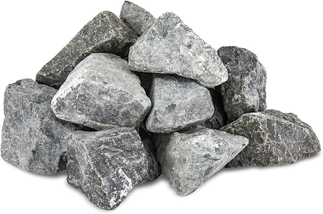 Diabas Saunasteine, 20 kg, 50-110 mm, vorgewaschene Aufgusssteine für Saunaofen, handverlesen, schad