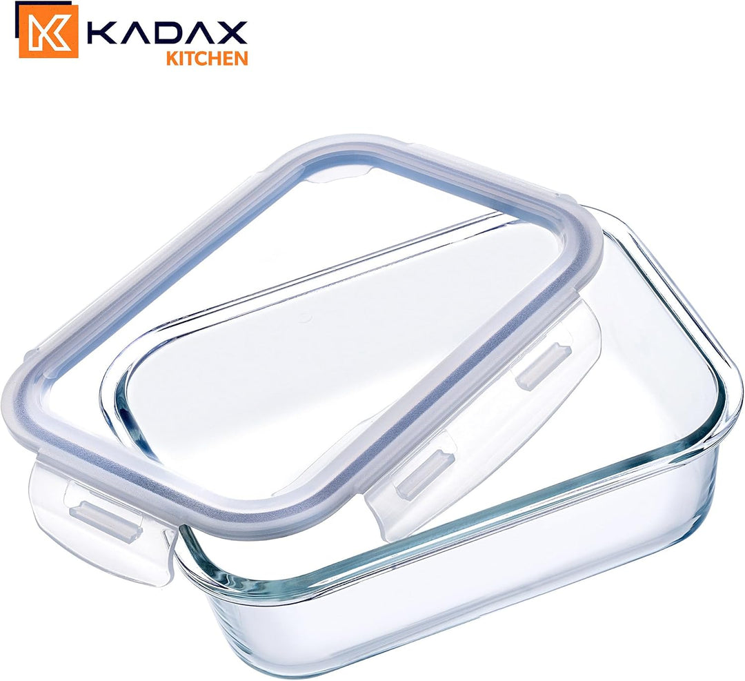 KADAX Glasbehälter Set mit Deckel, 6 Grössen 320/370/520/640/800/1040 ml, luftdichte Frischhaltedose