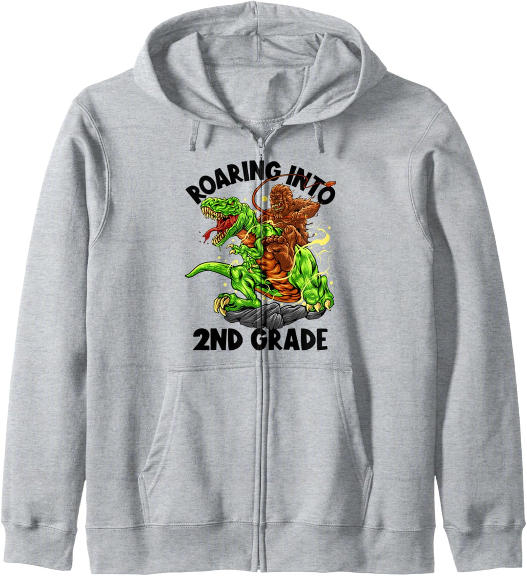 Roaring Into 2nd Grade Boys Bigfoot Dinosaurier Back To School Kapuzenjacke