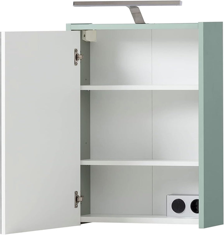 Schildmeyer Carlos Spiegelschrank, Holzwerkstoff, Pistazie, 43,5 cm Pistazie 43,5 cm, Pistazie 43,5