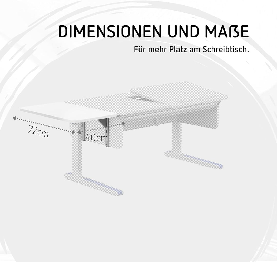 moll Champion Side Top, Tisch-Erweiterung in die Breite, seitliche Ablagemöglichkeit, Weiss, Holzwer