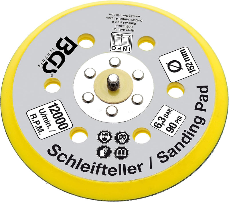 BGS 8688 | Druckluft-Exzenterschleifer | Ø 152 mm | Schleifer | Schleifmaschine | Multischleifer