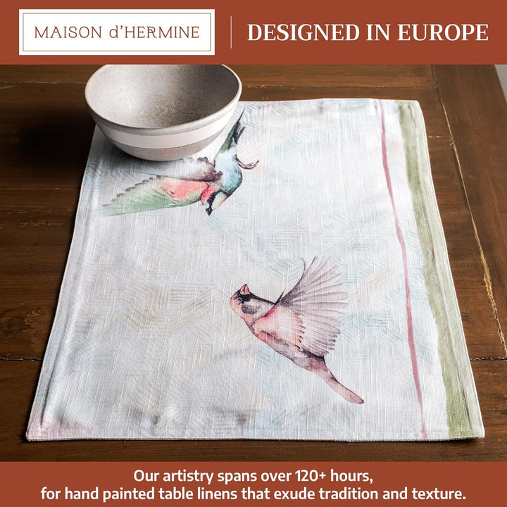 Maison d'Hermine Tischsets, 100% Baumwolle, 4er-Set, dekorative Tischsets, waschbar, Abendessen, Tis