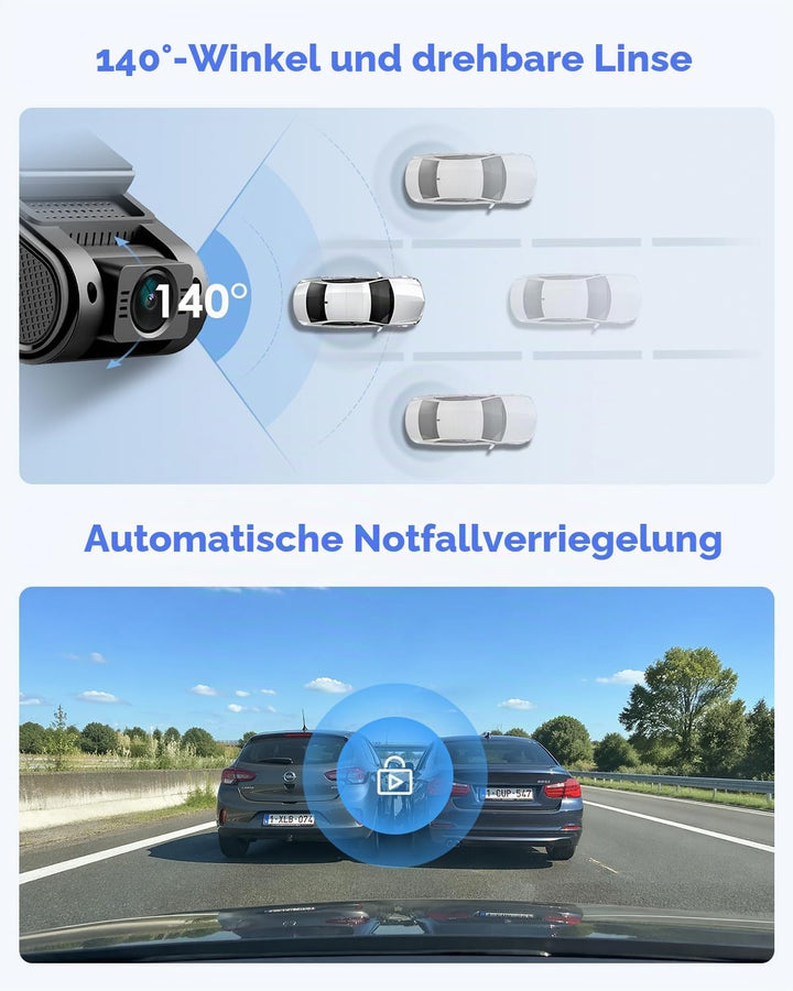 VIOFO A119 V3 Dashcam 2K 60fps mit GPS, 24 Std. Puffer Parkmodus Autokamera, Nur Frontscheibe 2560x1