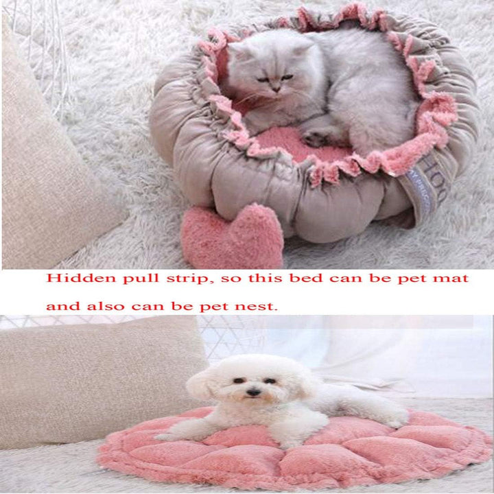 Glield Hundebett und Hundematte für Kleine Hunde und Katzen Rosa Runden PTW05, S