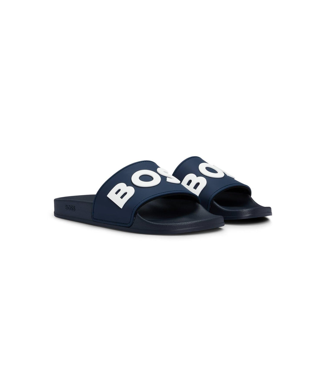 BOSS Herren Kirk Slid In Italien gefertigte Slides mit erhabenem Logo Grösse, Dark Blue 405