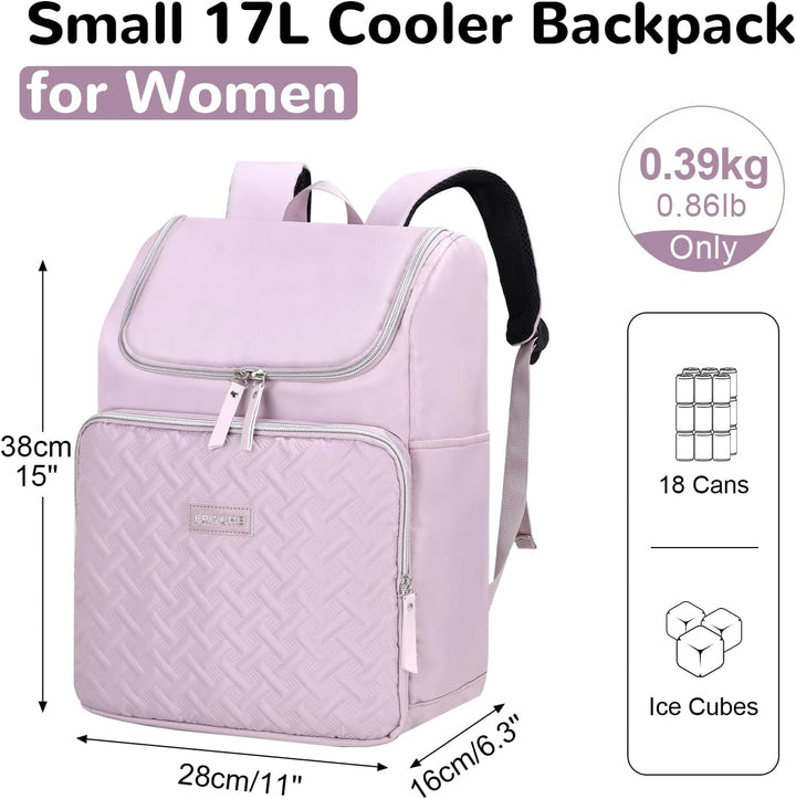 17L Kühlrucksack Damen, Thermo Rucksack Klein, Thermo Kühltasche Rucksack für Camping Picknick Stran