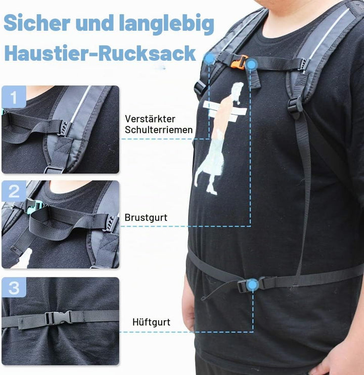 Woolala Hunderucksack für Welpen, mit wasserdichtem Futter, Reisetasche für kleine Haustiere, zum Wa