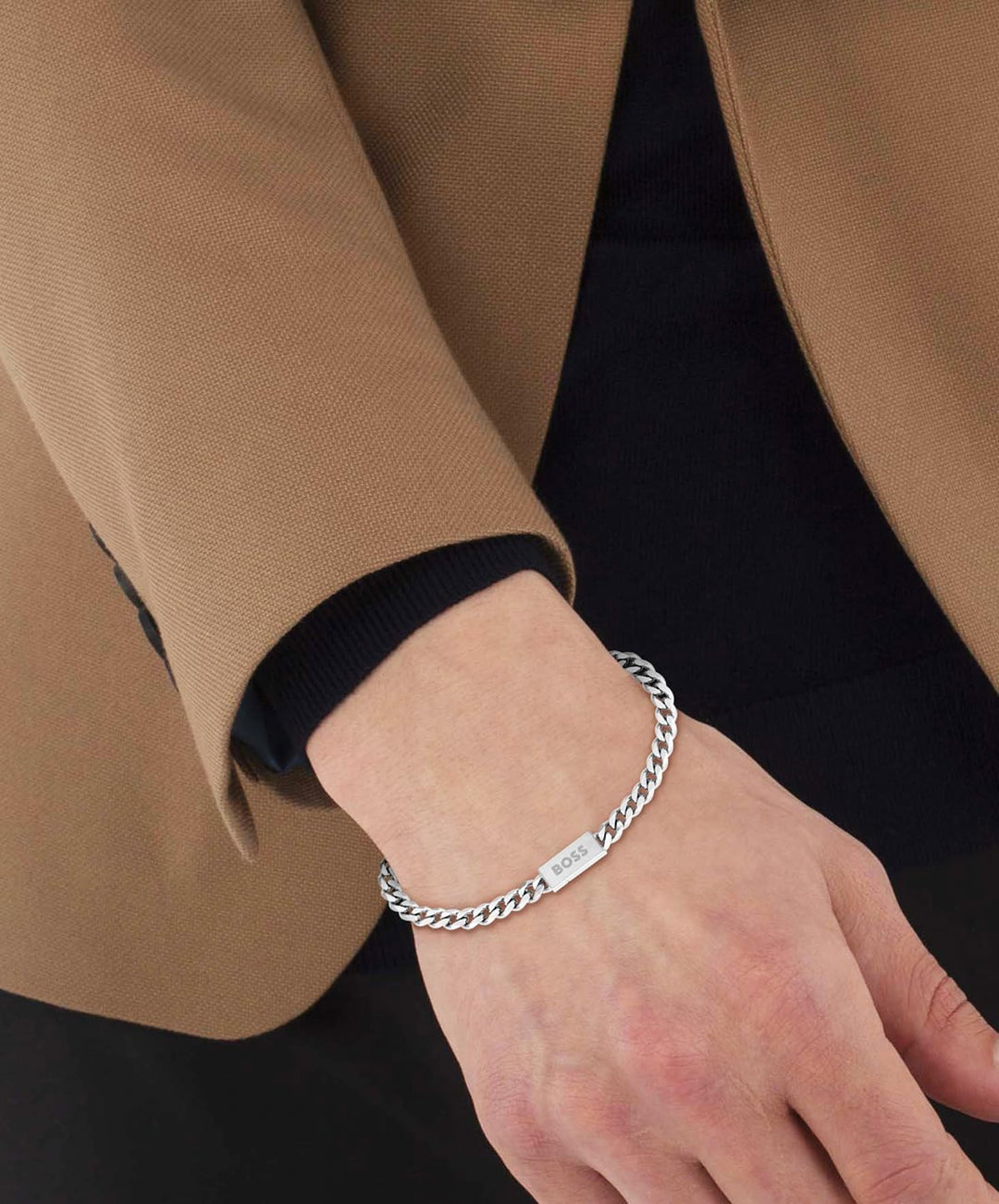 BOSS Jewelry Gliederarmband für Herren Kollektion CHAIN FOR HIM aus Edelstahl - Erhältlich aus Silbe