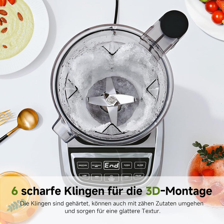 AMZCHEF 2-IN-1 Standmixer mit Zwei Mischbehälter - Blender mixer Hochleistungsmixer 1800 Watt Mixer