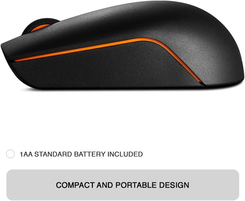 Lenovo [Maus 300 kompakte Funkmaus, Works with Chromebook (WWCB), schwarz, 32 x 56 x 98 (Packung mit
