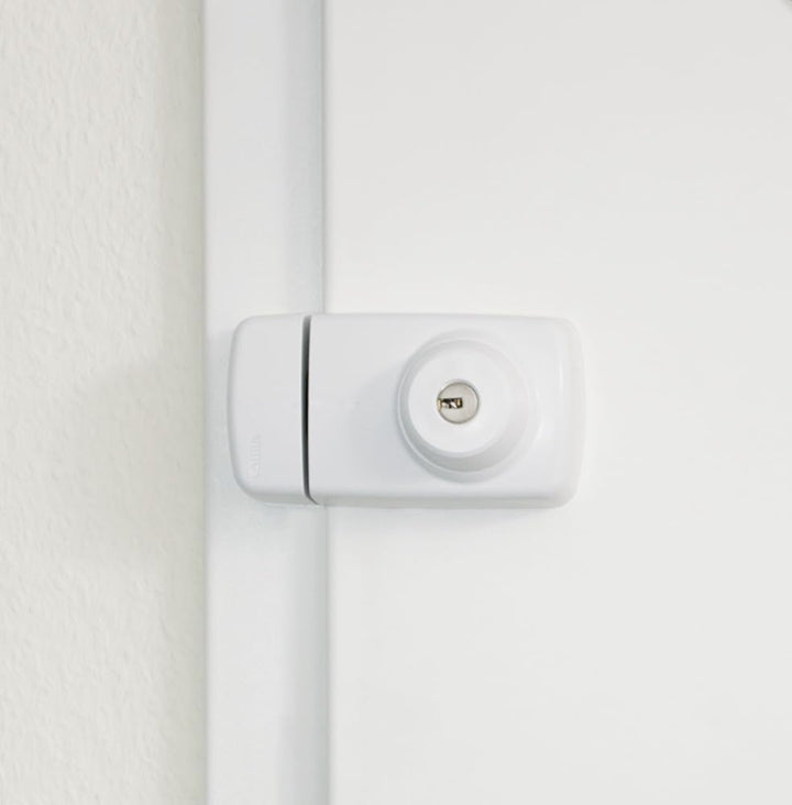 ABUS Tür-Zusatzschloss 7025 mit beidseitigem Zylinder, silber, 53272 Metall EK Silber, Metall EK Sil