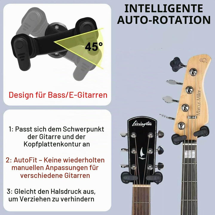 AUPHY Gitarrenhalter für die wand,Gitarrenhaken, selbsthemmende Funktion, geeignet für alle Arten vo