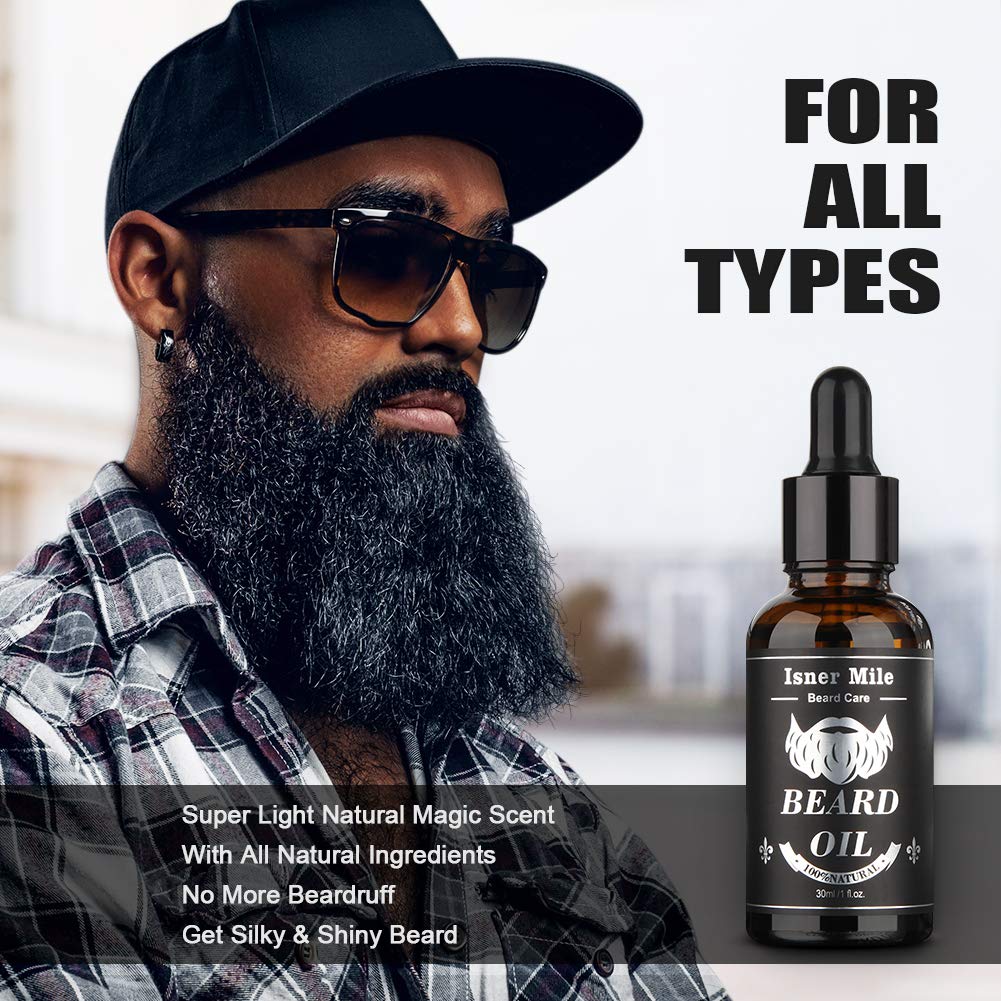 Upgraded 2 Pack Beard Oil Serum Conditioner for Men Beard Mustaches Growth, Soften, Moisturizing & S