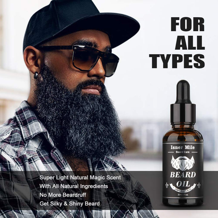 Upgraded 2 Pack Beard Oil Serum Conditioner for Men Beard Mustaches Growth, Soften, Moisturizing & S