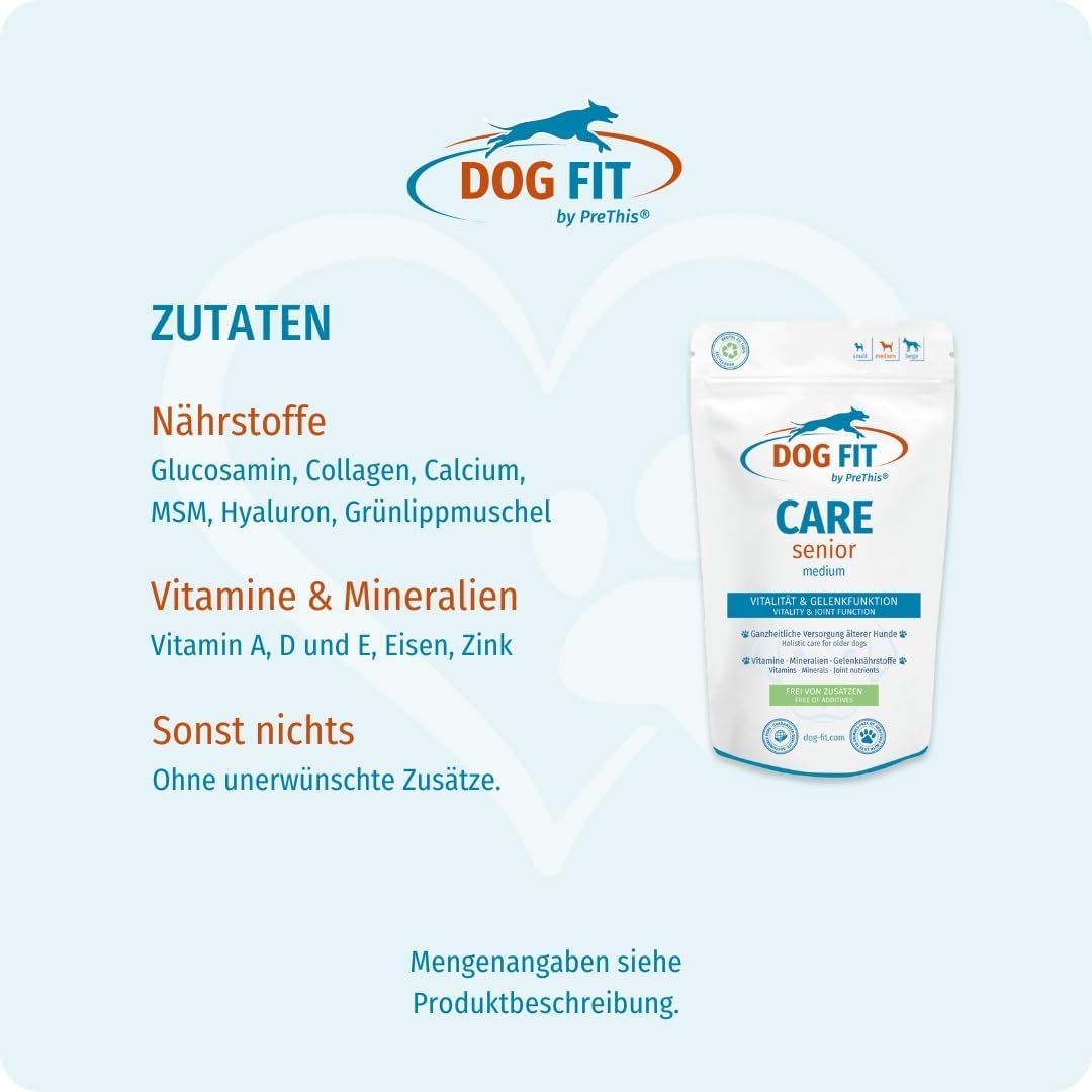 DOG FIT by PreThis® Care Senior für ältere Hunde I Für Vitalität, Wohlbefinden und die Unterstützung