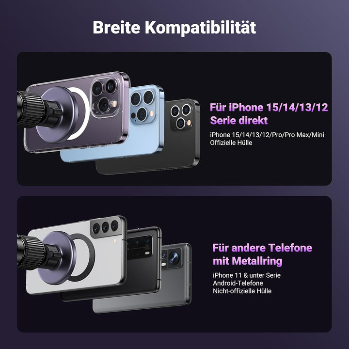 UGREEN MagSafe Autohalterung 2 in 1 Handyhalterung Auto Magnet 360° Drehbar Kfz Handyhalterung Auto
