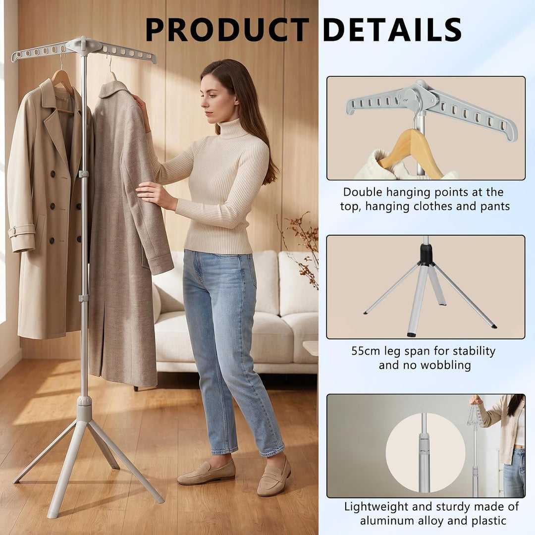 Kleiderbügel für Dampfglätter, 360° Drehbarer Dampfglätter Klappbarer, 74-147 cm Höhenverstellbarer,