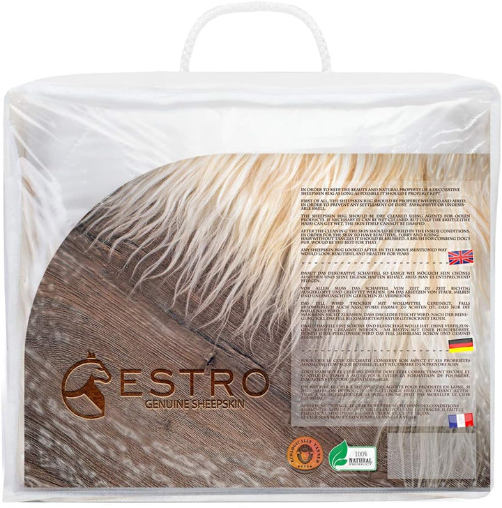 ESTRO | Echt ISLÄNDISCHER Schaffell Lammfell Teppich | Glänzend und luxuriös | Farbvielfalt ESI (Ros