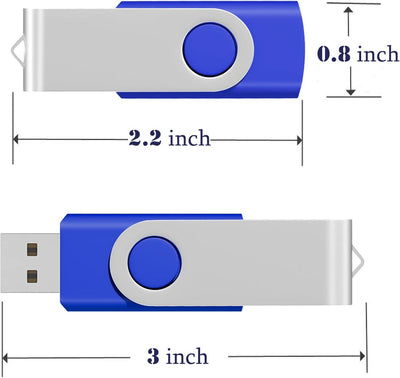 Einklappbarer 4GB USB 2.0 Transmemory Memory Stick, 10 stück Blau 4GB Blau, 4GB Blau