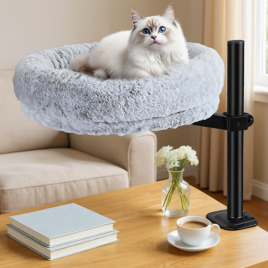 Katzenbett Schreibtisch, 360° Drehbar Höhenverstellbar Katzenhängematte | Katzen Schreibtisch Bett m
