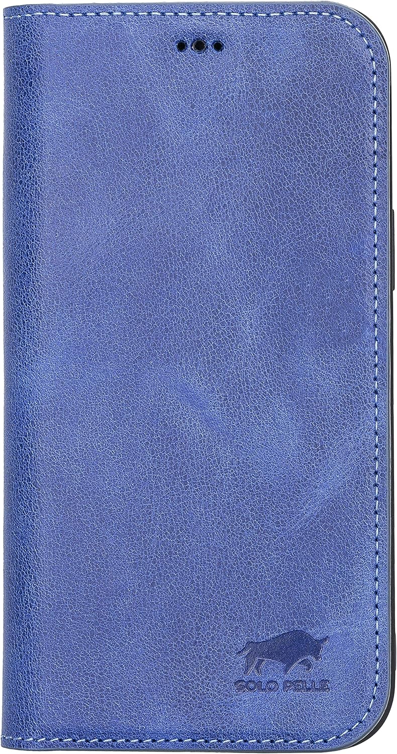 Solo Pelle aufklappbare Lederhülle kompatibel für iPhone 13 in 6.1 Zoll inkl. 1 Kartenfach für das o