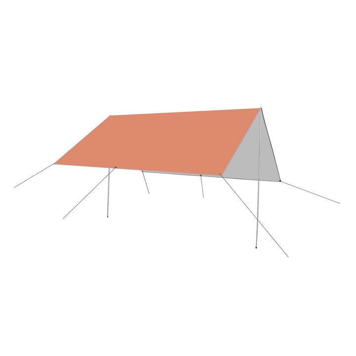 Baogu 3x3m Zeltdach Zeltplane Camping Tarp mit Stützstange, Erdnägeln und Nylonschnur Orange, Orange
