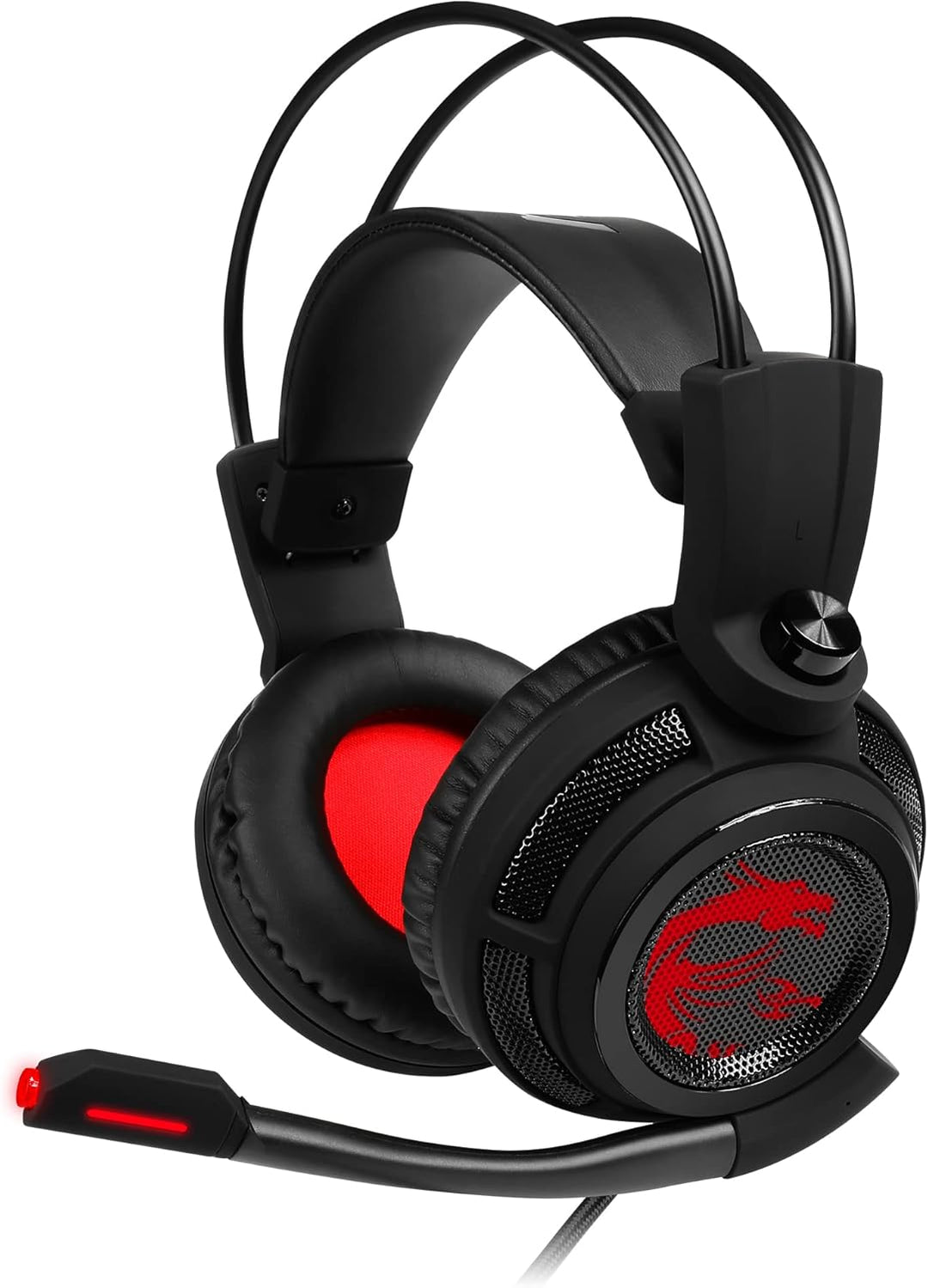 MSI DS502 GAMING HEADSET - Kopfhörer mit 7.1 Virtual Surround Sound, Vibrationssystem, 40mm Neodym-T