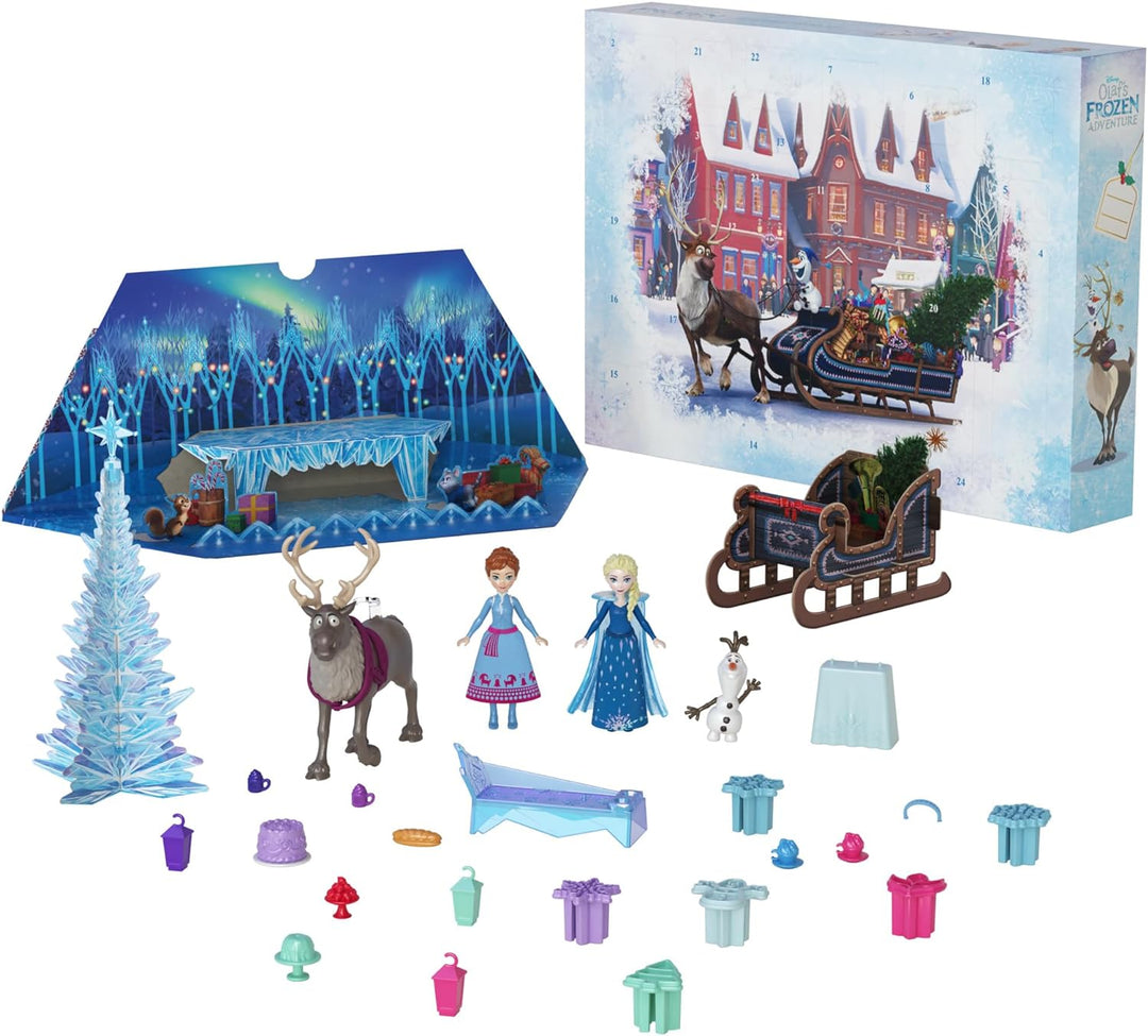 Mattel Disney Die Eiskönigin Kleine Anna- und Elsa-Puppen Adventskalender mit 2 Freundefiguren, form